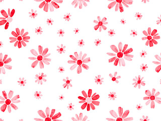  Seamless Pink Daisy Flower Pattern on Soft Background