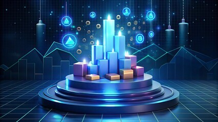 Fototapeta premium free Photo stock market graph new Background