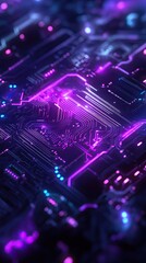Fototapeta premium A close up of a purple electronic circuit board