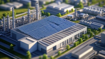 Fototapeta premium A large building with a solar panel roof