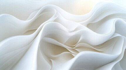 Obraz premium The image is a close up of a white fabric with a wave pattern