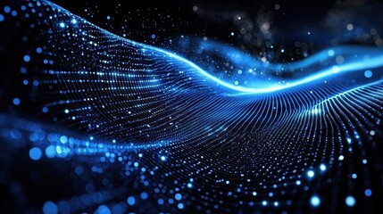 Futuristic Blue Light Wave Background for Technology