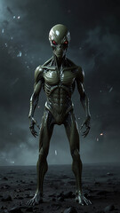 Fototapeta premium Alien standing Photo banner web banner template photo