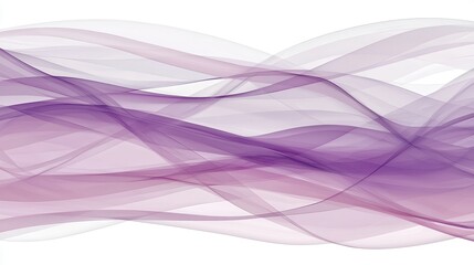 Abstract Purple Waves Flowing Across a Soft White Background