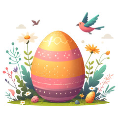 easter egg with floral ornament