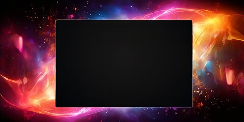 Obraz premium A black screen with a purple and orange background