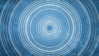 blue background with white circle rings in faded distressed vintage grunge texture design old geometric pattern paper