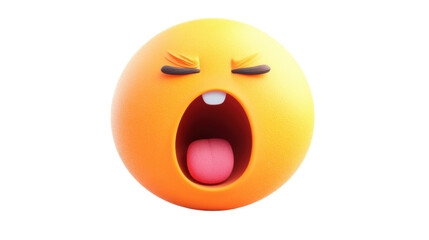 Fototapeta premium Yawning character isolated on white background