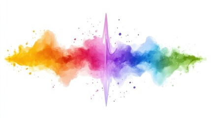 Obraz premium Rainbow Watercolor Splashes Create Abstract Art Design