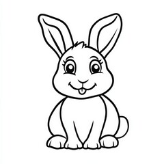 Obraz premium Cute Cartoon Bunny Character for Coloring Activity