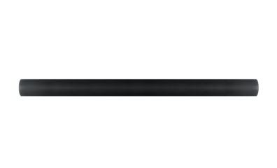 Horizontal black column roller. On isolated transparent background.