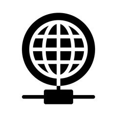 digital globe glyph icon