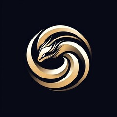 Minimalistic snake logo design with elegant circular form