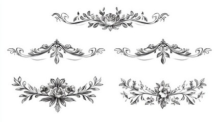 Artistic wedding embellishments featuring vintage borders