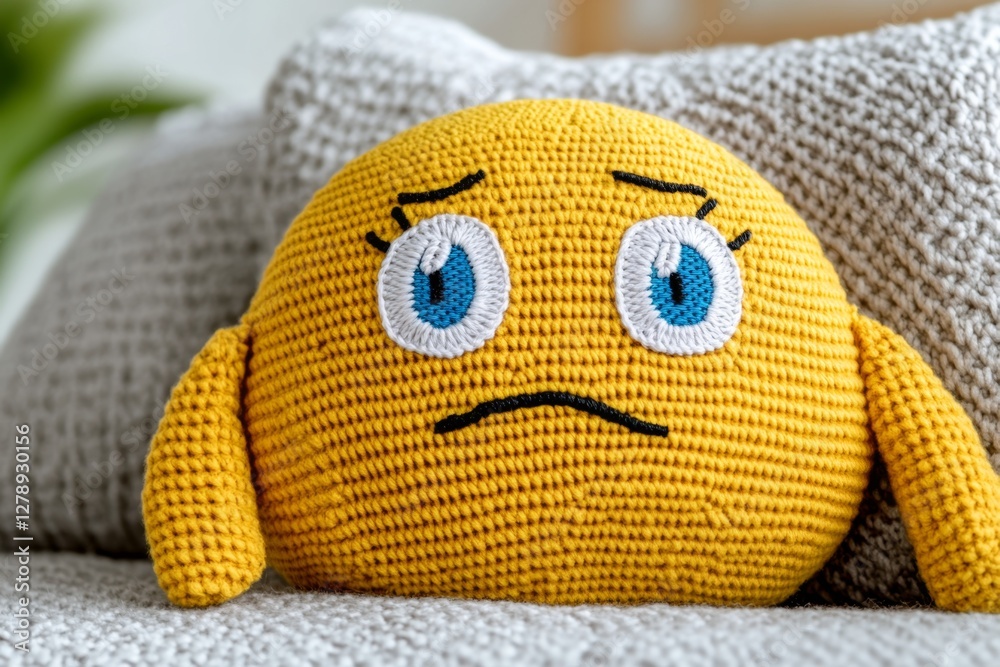 Poster a sorrowful smiley face adorned with big expressive eyes and a single tear captures the essence of s