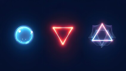 Naklejka premium Futuristic Neon Circuits and Patterns of Quantum Computing