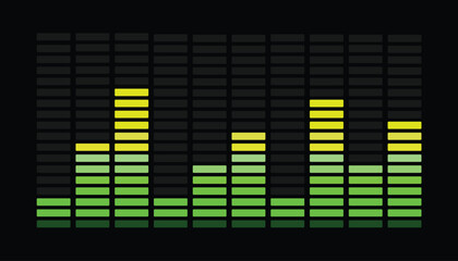 Blue and Yellow  Music Equalizer Vector Illustration.