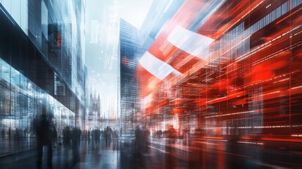 A dynamic blend of the UK flag and stock market graphs, representing economic performance and financial shifts