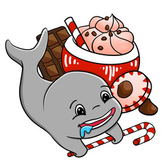 A mischievous little whale character