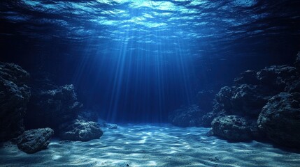 An intricate illustration depicting the underwater beauty of a deep sea trench.