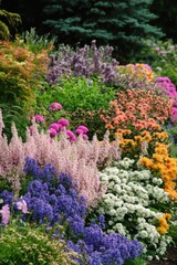 Obraz premium Spiraea enhances garden beauty with vibrant colors in a breathtaking perennial display