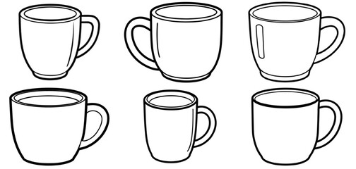 Mug Outline Coloring Page Printable Line Art Drawing
