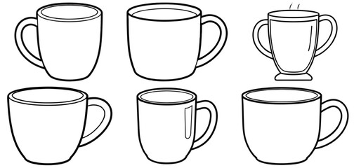 Mug Outline Coloring Page Printable Line Art Drawing