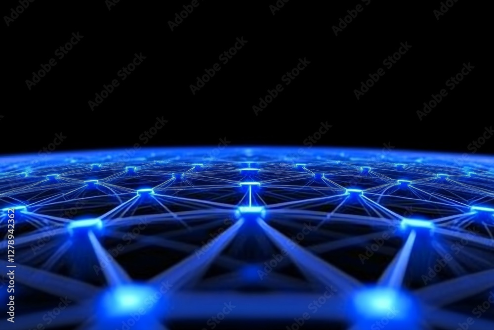 Aufkleber abstract blue network connectivity background for tech and digital design