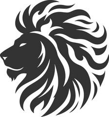 A lion with flames in its mane vector animal silhouette