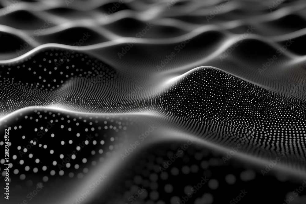 Aufkleber Abstract digital background of points and lines Glowing black plexus Big data Network or connection Abstract technology science background 3d vector illustration