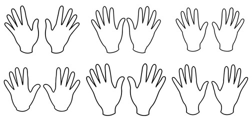 Open Hands Outline Coloring Page Printable Line Art Drawing