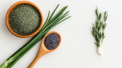 Chopped green onions neatly arranged in a rustic wooden bowl, showcasing their vibrant color and adding a fresh touch to dishes
