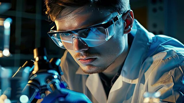 a biologist conducts experiments on water.