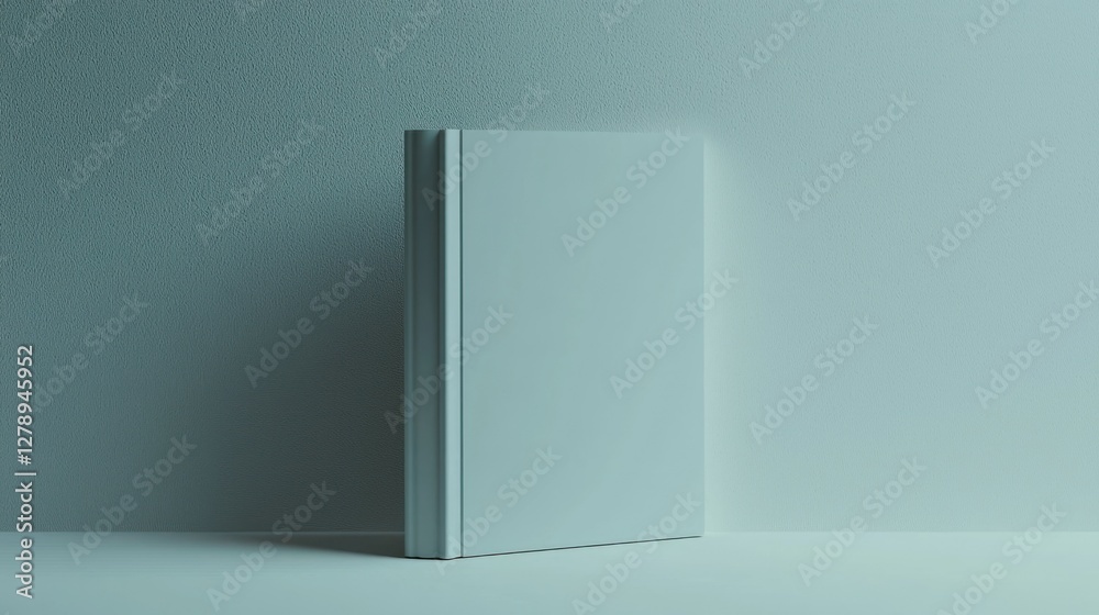 Poster A minimalistic 3D book with clean lines and a monochromatic color scheme 
