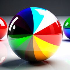 Shiny beach ball rainbow colorful summer inflatable toy / Pelota de playa brillante arcoíris colorida inflable juguete verano