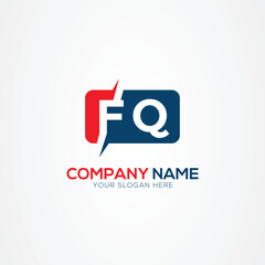 FQ or QF Creative Modern Letters Logo Design Element