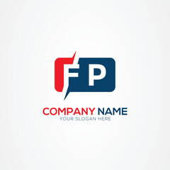Fototapeta premium FP or PF Creative Modern Letters Logo Design Element