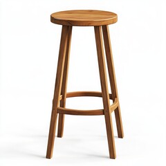 Wooden Bar Stool, Isolated, Studio Shot, for Restaurant, Interior Design
