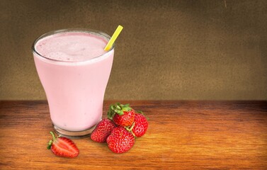 Tasty sweet Strawberry cocktaile drink.