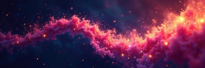 Obraz premium Shimmering cosmic dust devils swirl in the void, dark background, glitter, sparkles