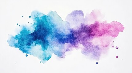 Obraz premium A watercolor painting of a colorful cloud with blue, pink and purple hues