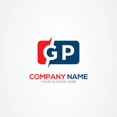 Fototapeta premium GP or PG Creative Modern Letters Logo Design Element