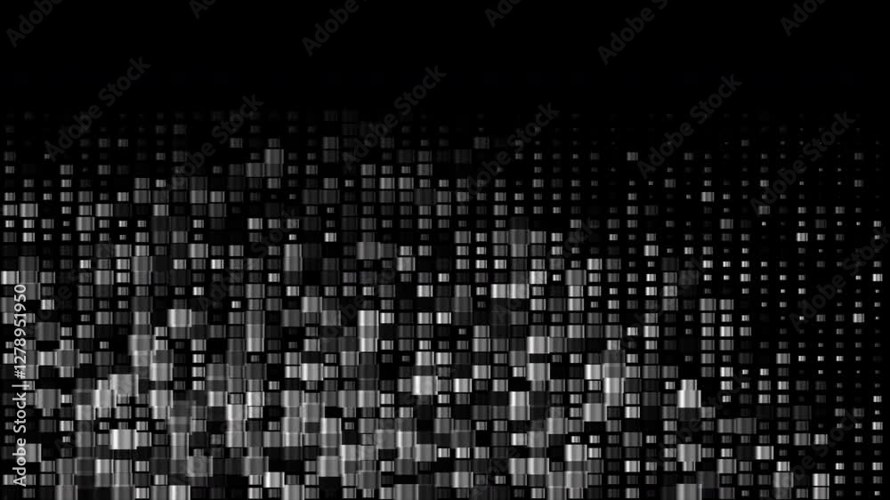 Aufkleber Futuristic minimal tech grey metallic halftones dotted squares abstract background. Seamless looping geometric motion design. Video animation Ultra HD 4K 3840x2160