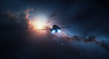 a spaceship in space