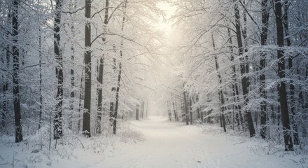Fototapeta premium road in winter forest