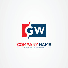 GW or WG Creative Modern Letters Logo Design Element