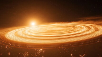 Obraz premium Golden Celestial Ring: A Breathtaking Cosmic Panorama