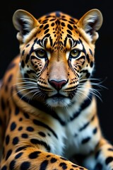 Fototapeta premium Leopard's spotted fur with black and white stripes , leopard, animal