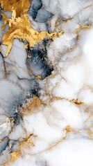 A gold and blue marble wall with a gold border