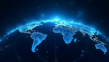 Fototapeta premium Stunning Blue Globe Map Visualization